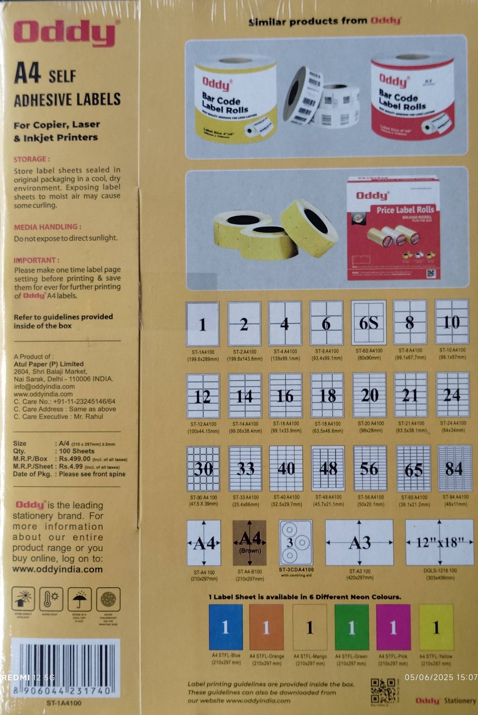 SELF ADHESIVE LABELS